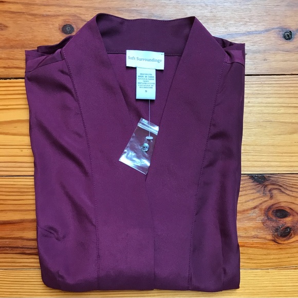 Soft Surroundings Maroon Long Sleeve Button Down Blouse, NWT, S - Picture 8 of 11